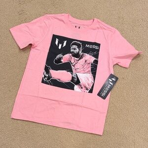 Messi Boys' Pink Graphic Short Sleeve Tee
